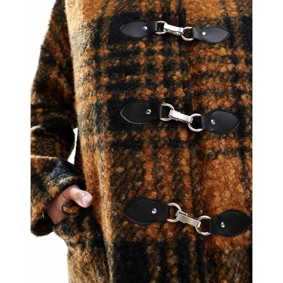 Native Youth Boucle Toggle Checked Jacket - Picture 6 of 8